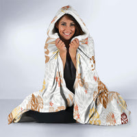 Brown Aloha Hawaiian Hooded Blanket Monstera Hibiscus Tropical Pattern LT19 - Polynesian Pride