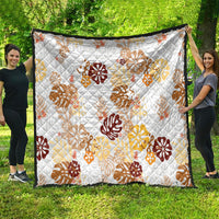 Brown Aloha Hawaiian Quilt Monstera Hibiscus Tropical Pattern LT19 - Polynesian Pride