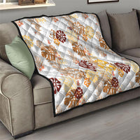 Brown Aloha Hawaiian Quilt Monstera Hibiscus Tropical Pattern LT19 - Polynesian Pride