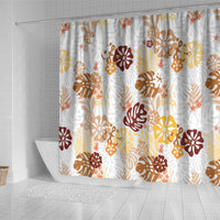 Brown Aloha Hawaiian Shower Curtain Monstera Hibiscus Tropical Pattern LT19 - Polynesian Pride