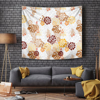 Brown Aloha Hawaiian Tapestry Monstera Hibiscus Tropical Pattern LT19 Brown - Polynesian Pride