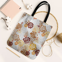 Brown Aloha Hawaiian Tote Bag Monstera Hibiscus Tropical Pattern LT19 Black Strap One Size Brown - Polynesian Pride