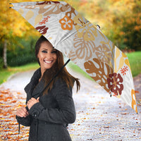 Brown Aloha Hawaiian Umbrella Monstera Hibiscus Tropical Pattern LT19 - Polynesian Pride