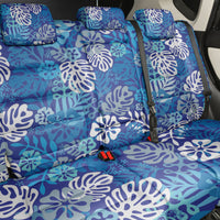 Blue Aloha Hawaiian Back Car Seat Cover Monstera Hibiscus Tropical Pattern LT19 - Polynesian Pride