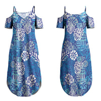 Blue Aloha Hawaiian Couples Matching Summer Maxi Dress and Hawaiian Shirt Monstera Hibiscus Tropical Pattern LT19 - Polynesian Pride