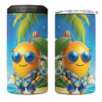 Funny Hawaii Mango 4 in 1 Can Cooler Tumbler Tropical Summer Beach Mascot Vacation LT19 One Size: 16 oz Blue - Polynesian Pride