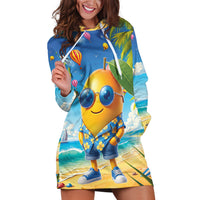 Funny Hawaii Mango Hoodie Dress Tropical Summer Beach Mascot Vacation LT19 Blue - Polynesian Pride