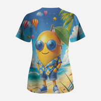 Funny Hawaii Mango Scrub Top Tropical Summer Beach Mascot Vacation LT19 - Polynesian Pride