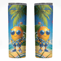 Funny Hawaii Mango Skinny Tumbler Tropical Summer Beach Mascot Vacation LT19 Blue - Polynesian Pride