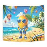 Funny Hawaii Mango Tapestry Tropical Summer Beach Mascot Vacation LT19 - Polynesian Pride
