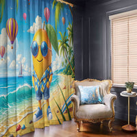 Funny Hawaii Mango Window Curtain Tropical Summer Beach Mascot Vacation LT19 - Polynesian Pride