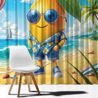Funny Hawaii Mango Window Curtain Tropical Summer Beach Mascot Vacation LT19 - Polynesian Pride