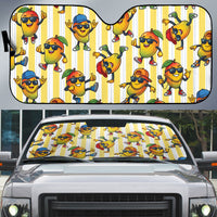 Funny Hawaii Mango Hip Hop Cartoon Auto Sun Shade Summer Beach Party LT19 Yellow - Polynesian Pride