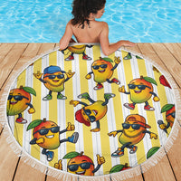 Funny Hawaii Mango Hip Hop Cartoon Beach Blanket Summer Beach Party LT19 - Polynesian Pride