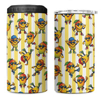 Funny Hawaii Mango Hip Hop Cartoon 4 in 1 Can Cooler Tumbler Summer Beach Party LT19 One Size: 16 oz Yellow - Polynesian Pride
