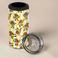 Funny Hawaii Mango Hip Hop Cartoon 4 in 1 Can Cooler Tumbler Summer Beach Party LT19 - Polynesian Pride