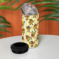 Funny Hawaii Mango Hip Hop Cartoon 4 in 1 Can Cooler Tumbler Summer Beach Party LT19 - Polynesian Pride