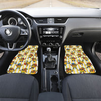 Funny Hawaii Mango Hip Hop Cartoon Car Mats Summer Beach Party LT19 Set 2pcs - Front Yellow - Polynesian Pride