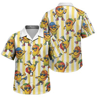 Funny Hawaii Mango Hip Hop Cartoon Family Matching Long Sleeve Bodycon Dress and Hawaiian Shirt Summer Beach Party LT19 Son's Shirt Yellow - Polynesian Pride