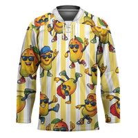 Funny Hawaii Mango Hip Hop Cartoon Hockey Jersey Summer Beach Party LT19 Unisex Yellow - Polynesian Pride