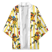 Funny Hawaii Mango Hip Hop Cartoon Kimono Summer Beach Party LT19 Unisex Yellow - Polynesian Pride