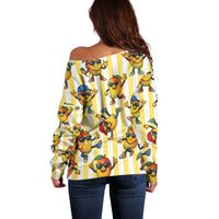 Funny Hawaii Mango Hip Hop Cartoon Off Shoulder Sweater Summer Beach Party LT19 - Polynesian Pride