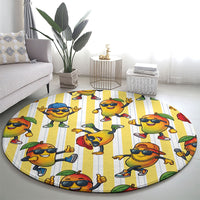Funny Hawaii Mango Hip Hop Cartoon Round Carpet Summer Beach Party LT19 - Polynesian Pride