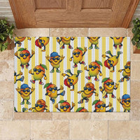 Funny Hawaii Mango Hip Hop Cartoon Rubber Doormat Summer Beach Party LT19 Yellow - Polynesian Pride