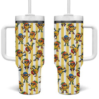 Funny Hawaii Mango Hip Hop Cartoon Tumbler With Handle Summer Beach Party LT19 One Size: 40 oz Yellow - Polynesian Pride