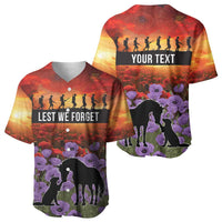 Personalised ANZAC Day Baseball Jersey Remembering the Animals of War