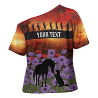 Personalised ANZAC Day Cross Shoulder Shirt Remembering the Animals of War