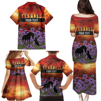 Personalised ANZAC Day Family Matching Puletasi and Hawaiian Shirt Remembering the Animals of War
