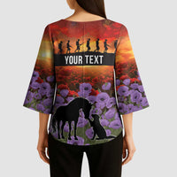 Personalised ANZAC Day Kimono Sleeve Blouse Remembering the Animals of War