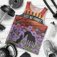 Personalised ANZAC Day Men Tank Top Remembering the Animals of War