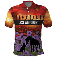 Personalised ANZAC Day Polo Shirt Remembering the Animals of War