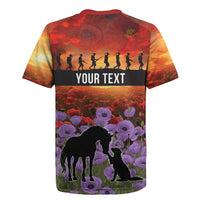 Personalised ANZAC Day Rugby Jersey Remembering the Animals of War