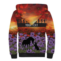 Personalised ANZAC Day Sherpa Hoodie Remembering the Animals of War LT19 - Polynesian Pride