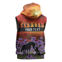 Personalised ANZAC Day Sleeveless Hoodie Remembering the Animals of War