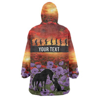Personalised ANZAC Day Wearable Blanket Hoodie Remembering the Animals of War LT19 - Polynesian Pride
