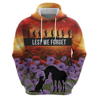 Personalised ANZAC Day Zip Hoodie Remembering the Animals of War