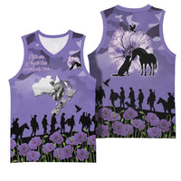 ANZAC Day Basketball Jersey Lest We Forget the Animals Too