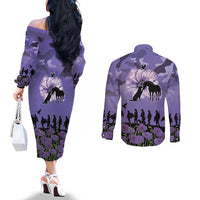 ANZAC Day Couples Matching Off The Shoulder Long Sleeve Dress and Long Sleeve Button Shirt Lest We Forget the Animals Too
