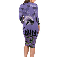 ANZAC Day Family Matching Long Sleeve Bodycon Dress and Hawaiian Shirt Lest We Forget the Animals Too