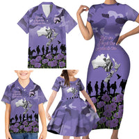 ANZAC Day Family Matching Short Sleeve Bodycon Dress and Hawaiian Shirt Lest We Forget the Animals Too
