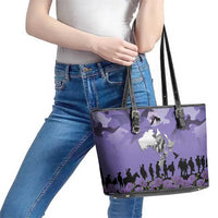 ANZAC Day Leather Tote Bag Lest We Forget the Animals Too