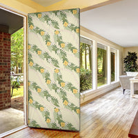 Hawaiian Pikake Maile Lei Door Cover Tiare Hibiscus Kalo Palapalai Leaf Beige LT19 - Polynesian Pride