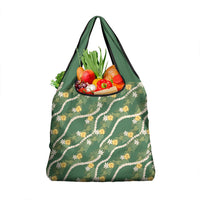 Hawaiian Pikake Maile Lei Grocery Bag Tiare Hibiscus Kalo Palapalai Leaf Green LT19 1-pack One Size Green - Polynesian Pride