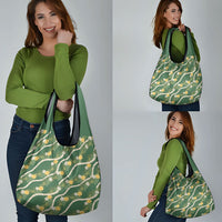 Hawaiian Pikake Maile Lei Grocery Bag Tiare Hibiscus Kalo Palapalai Leaf Green LT19 - Polynesian Pride