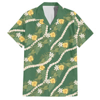 Hawaiian Pikake Maile Lei Hawaiian Shirt Tiare Hibiscus Kalo Palapalai Leaf Green LT19 Green - Polynesian Pride