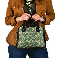 Hawaiian Pikake Maile Lei Shoulder Handbag Tiare Hibiscus Kalo Palapalai Leaf Green LT19 - Polynesian Pride